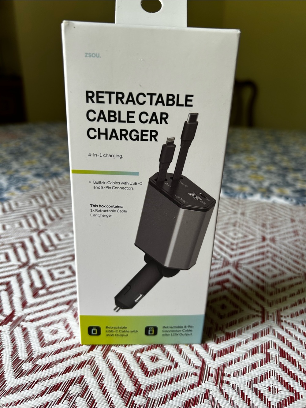 4-1 Retractable Cable Car Charger With Dual Ports - Picture 6 of 8